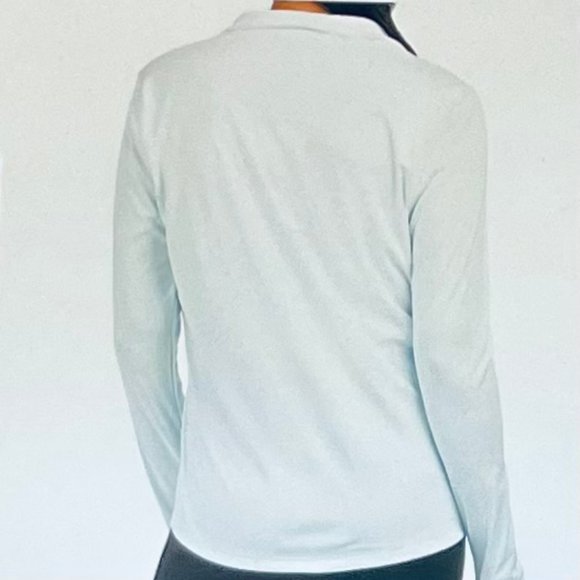 Eddie Bauer Quarter Zip Pullover in Country Air/Silvery White (L) New With Tags - Picture 2 of 11